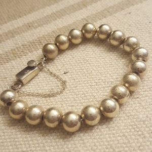 Heavy Silpada Silver Bracelet Round Balls lobster